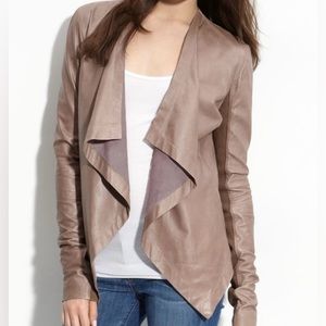 hinge OPEN FRONT LEATHER JACKET Sz S